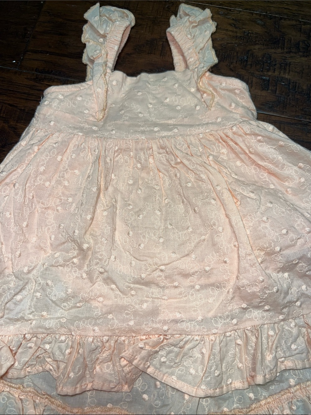 Ruffle Butts Peach Eyelet Ruffle Sundress - Picture 2 of 2